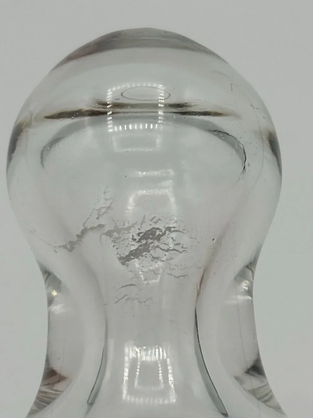 Vintage Anchor Hocking Clear Apothecary Jar Circus Tent Top Lid Bathroom Vanity